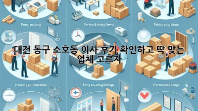대전 동구 소호동 이사, 후기 확인하고 딱 맞는 업체 고르자!